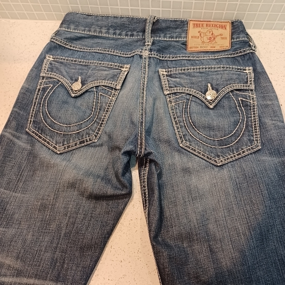 RARE True Religion Ricky boot cut wide straight leg Jeans - Picture 11 of 16